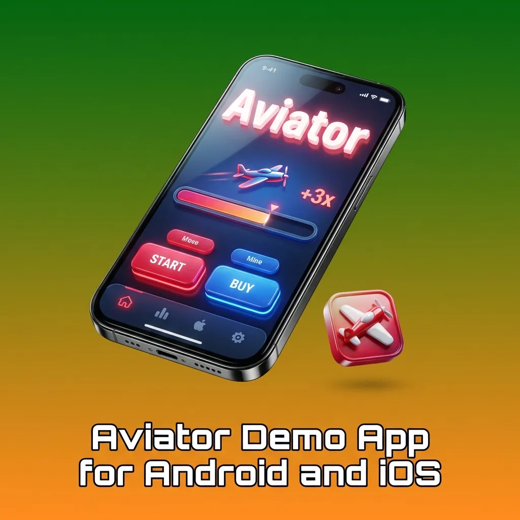 Aviator game demo interface on mobile phone showing multiplier display and touch-friendly betting controls