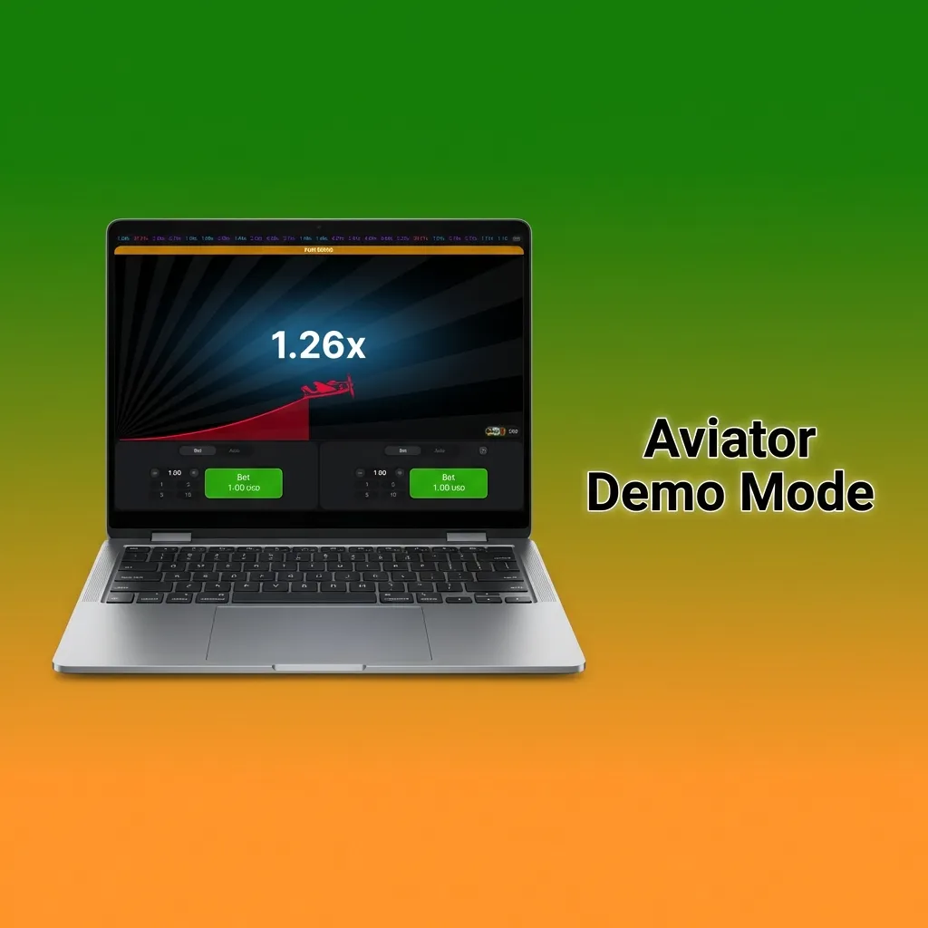Aviator demo mode interface showing virtual credits and risk-free gameplay for practicing betting strategies