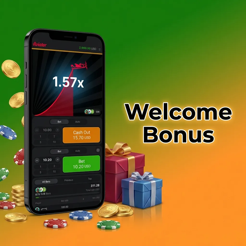 New player receiving welcome bonus with multiplied deposit funds for Aviator game testing and strategy development