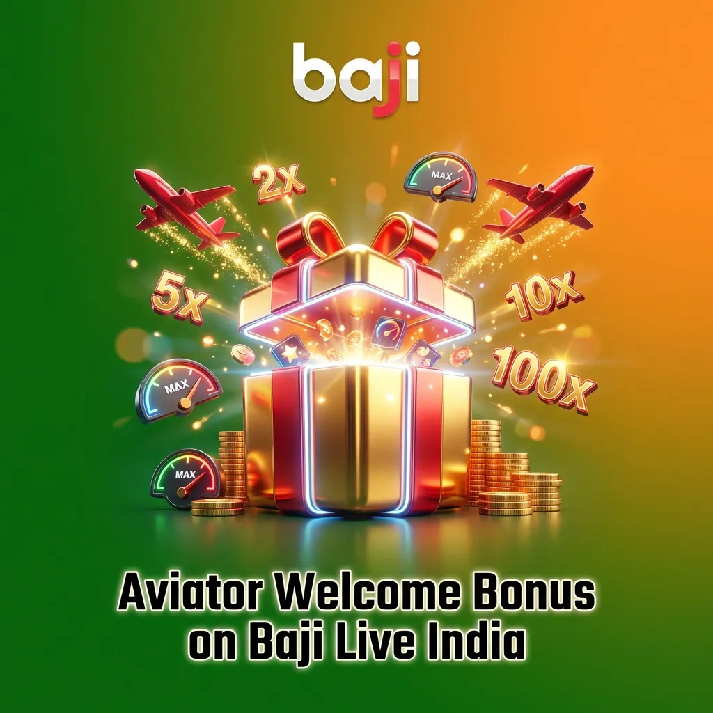 Baji Live India Aviator welcome bonus offers up to 100% match on first deposit with wagering requirements and game eligibility.