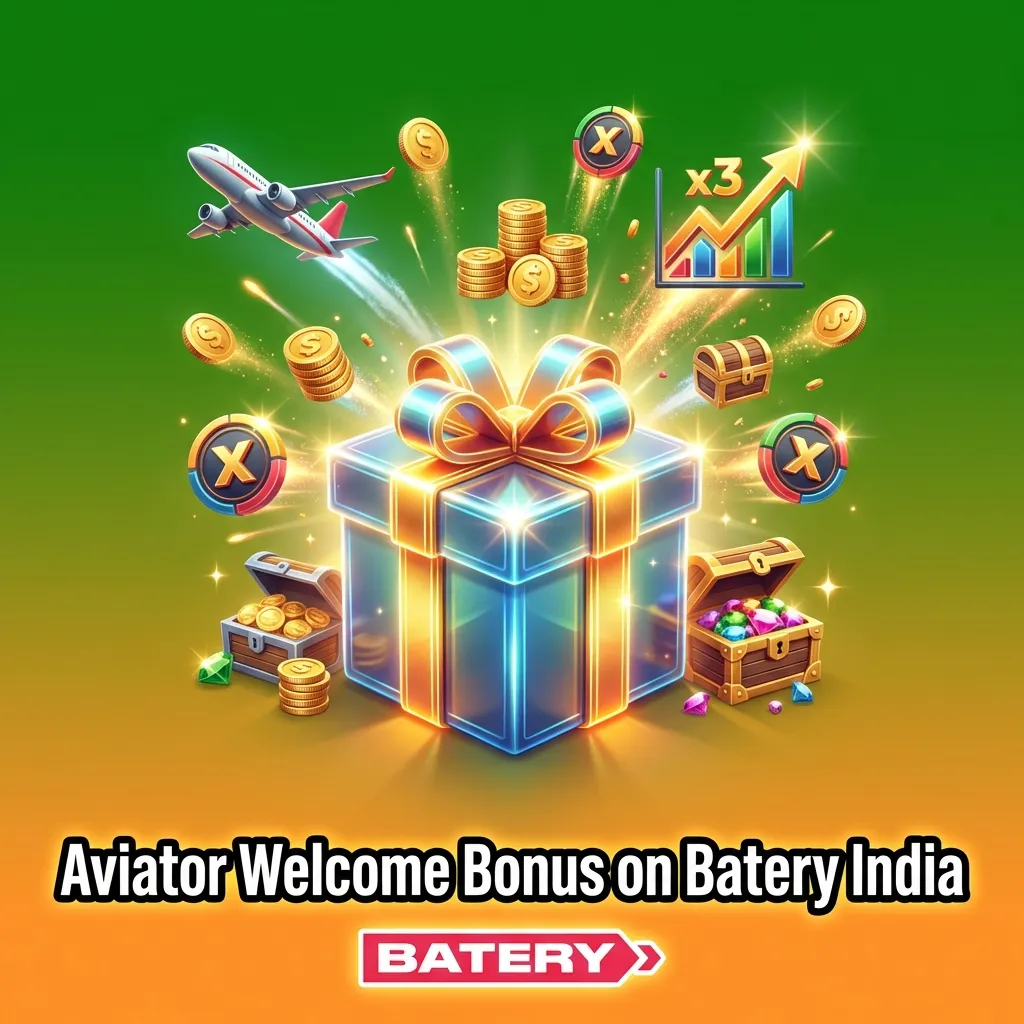 Batery India welcome bonus for Aviator: 150% match bonus up to ₹40,000 plus 200 free spins for new players.