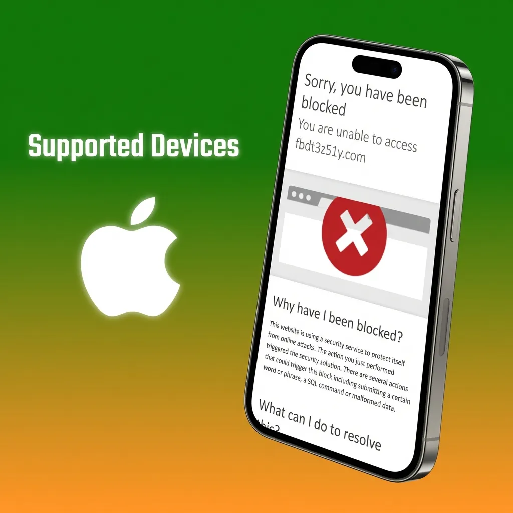 List of Apple devices compatible with progressive web app, including iPhone models SE through 15 and various iPads