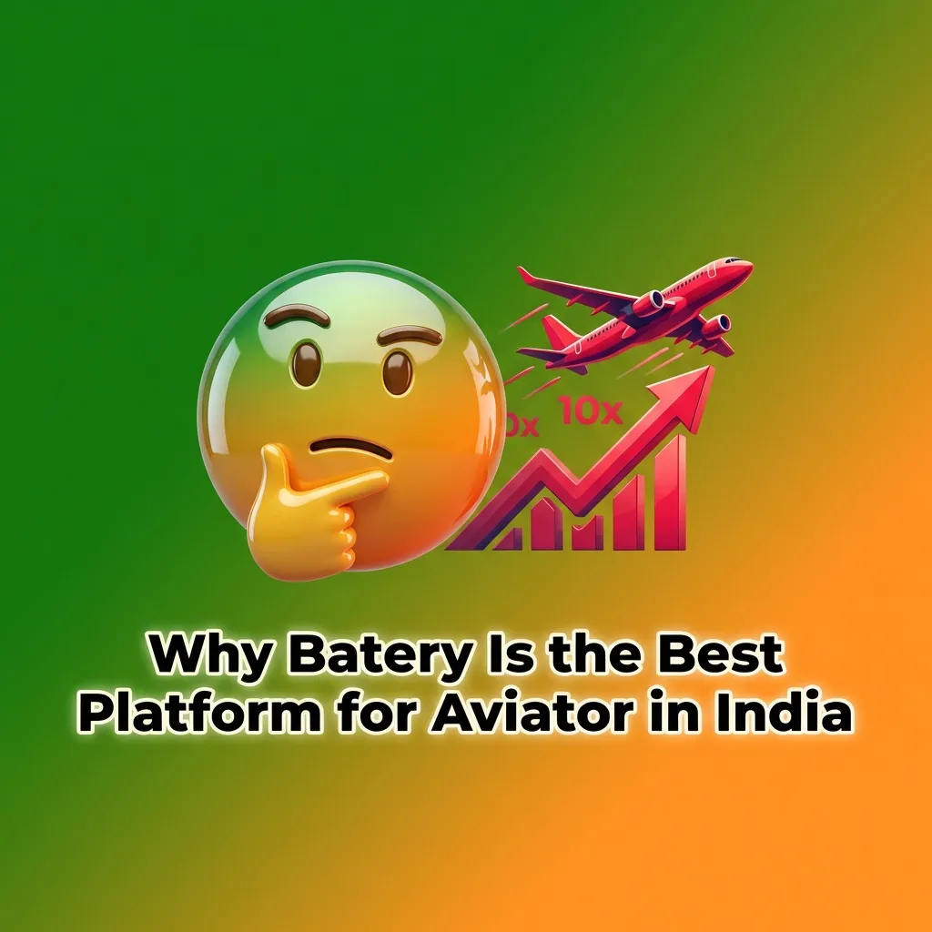 Batery platform interface showing Aviator game with UPI payment options and welcome bonus for Indian players