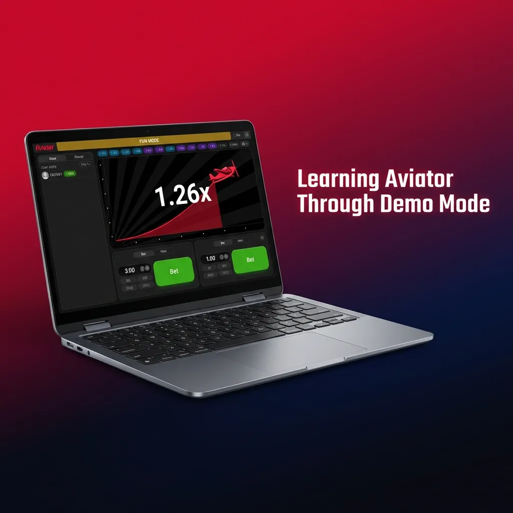 Players using Aviator demo mode on screen, practicing game mechanics without real money deposits