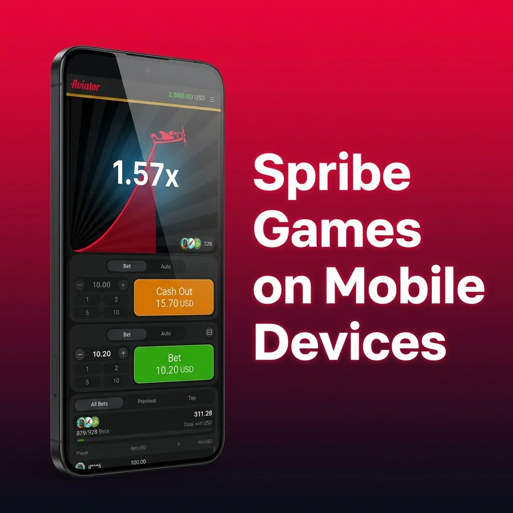 Smartphone displaying Spribe mobile casino games with HTML5 interface optimized for touch controls and cross-device gameplay
