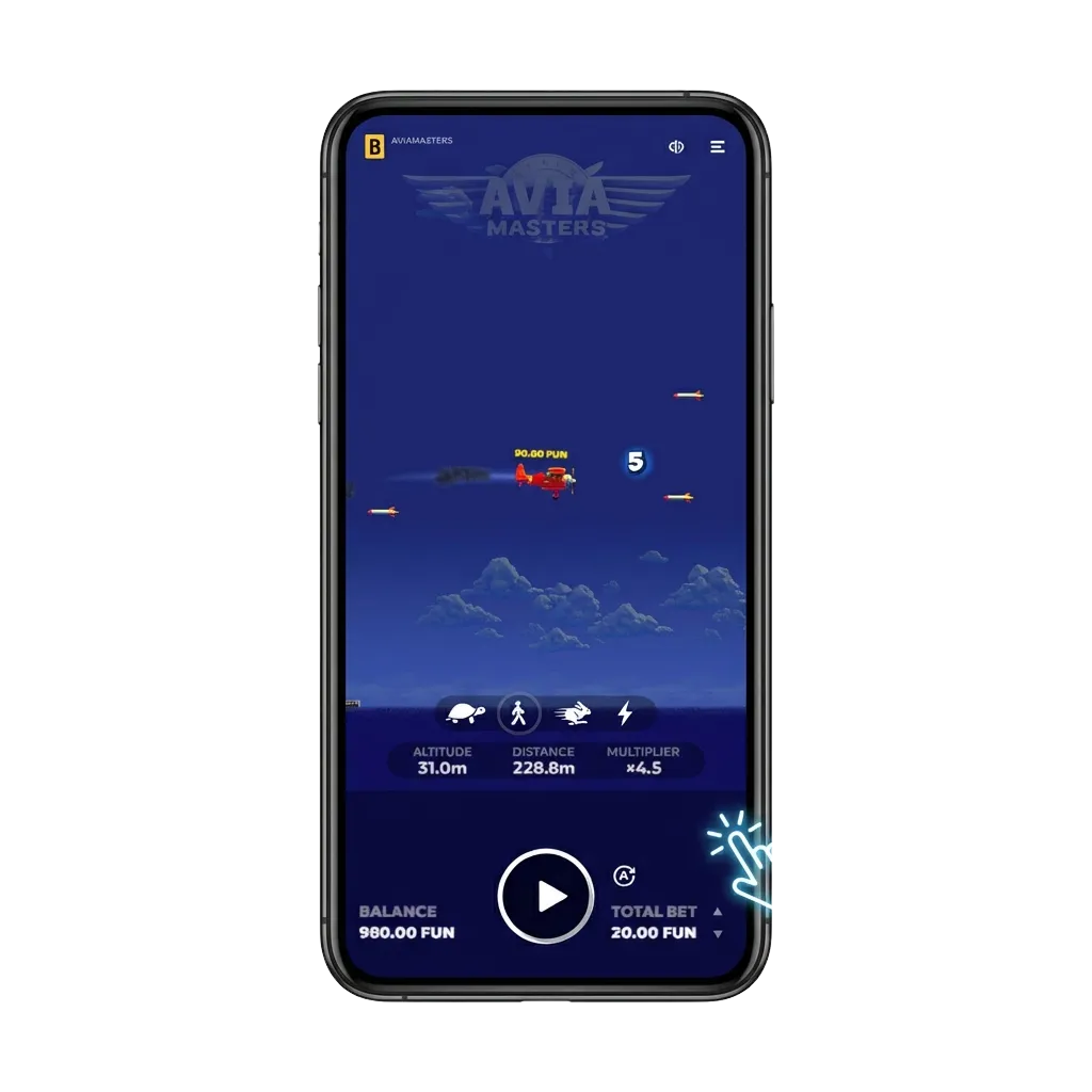 Pin-Up Aviator mobile app interface showing crash game on smartphone for Android and iOS users in India