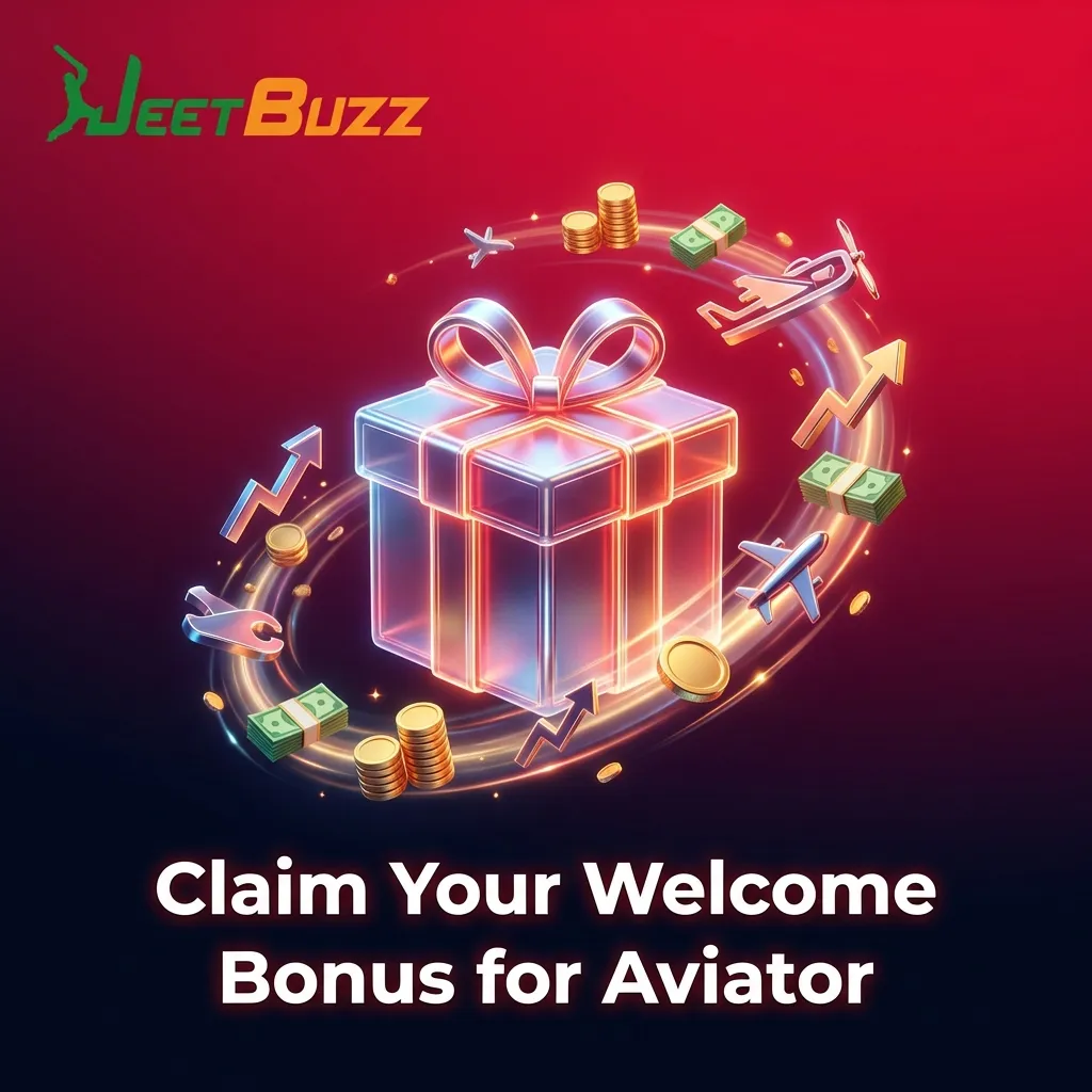 Jeetbuzz welcome bonus offer for Aviator game showing 100% match up to ₹20,000 for new casino players