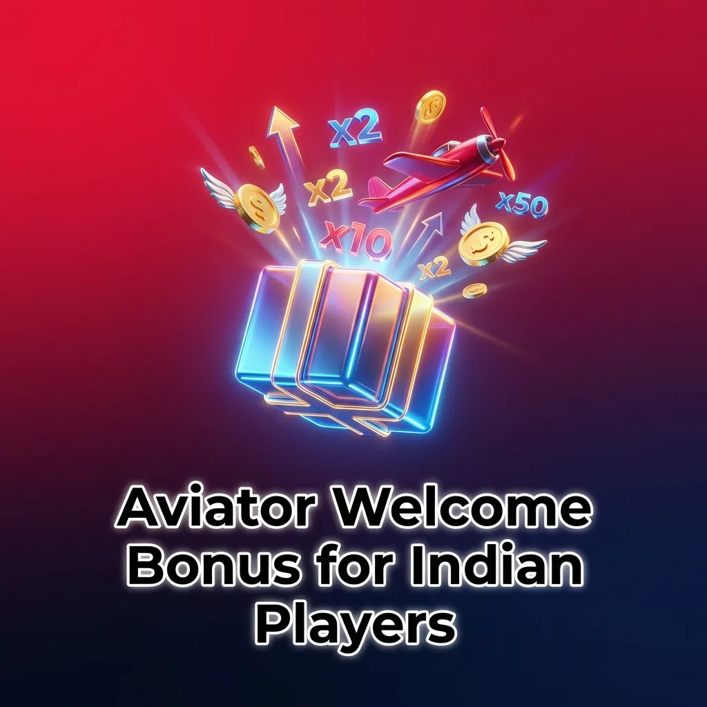 Indian players receiving welcome bonus for Aviator game with rupee symbols and casino promotional graphics