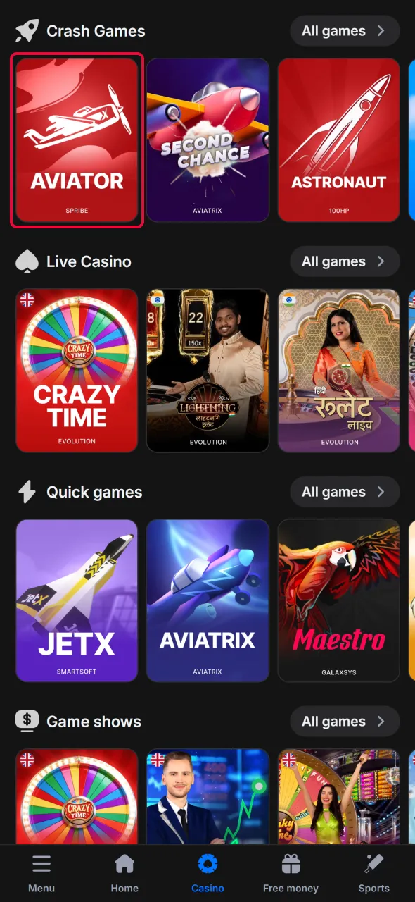 Launch Aviator and enjoy gameplay in the 1win app.