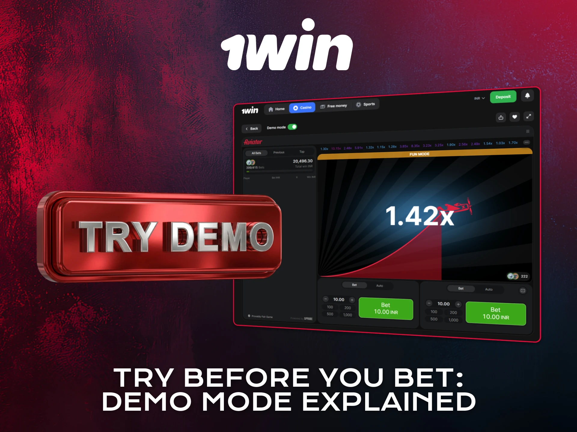 Try Aviator demo mode on 1win before placing real bets.