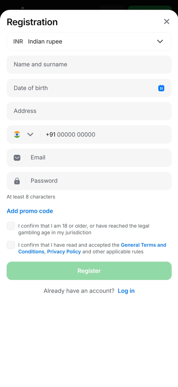 Complete registration to access the Aviator game on 1win.