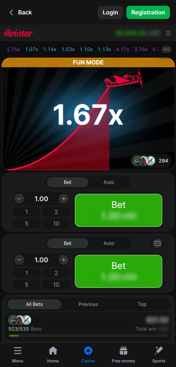 Watch the multiplier rise during Aviator gameplay on the 1win India app.