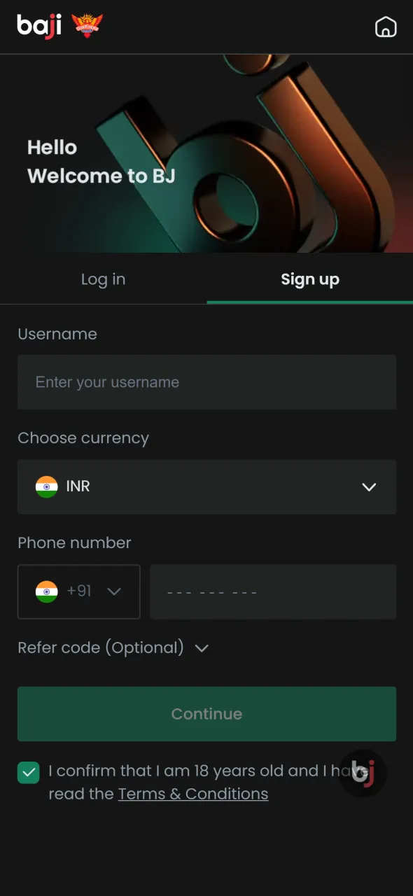 Sign up and begin Aviator sessions using the Baji Live app.