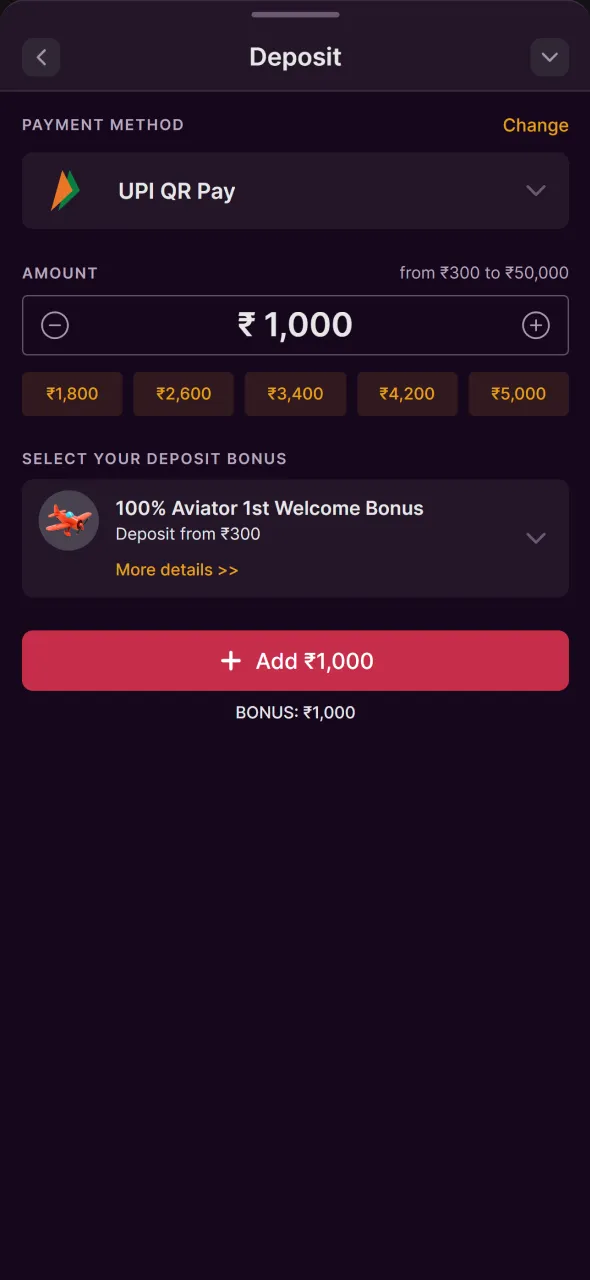 Top up balance and unlock Aviator gameplay in Batery application.