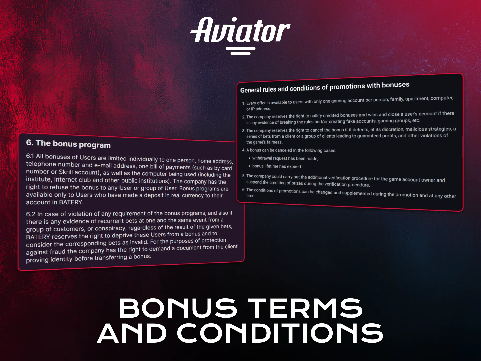Read bonus terms and conditions before using Aviator offers.