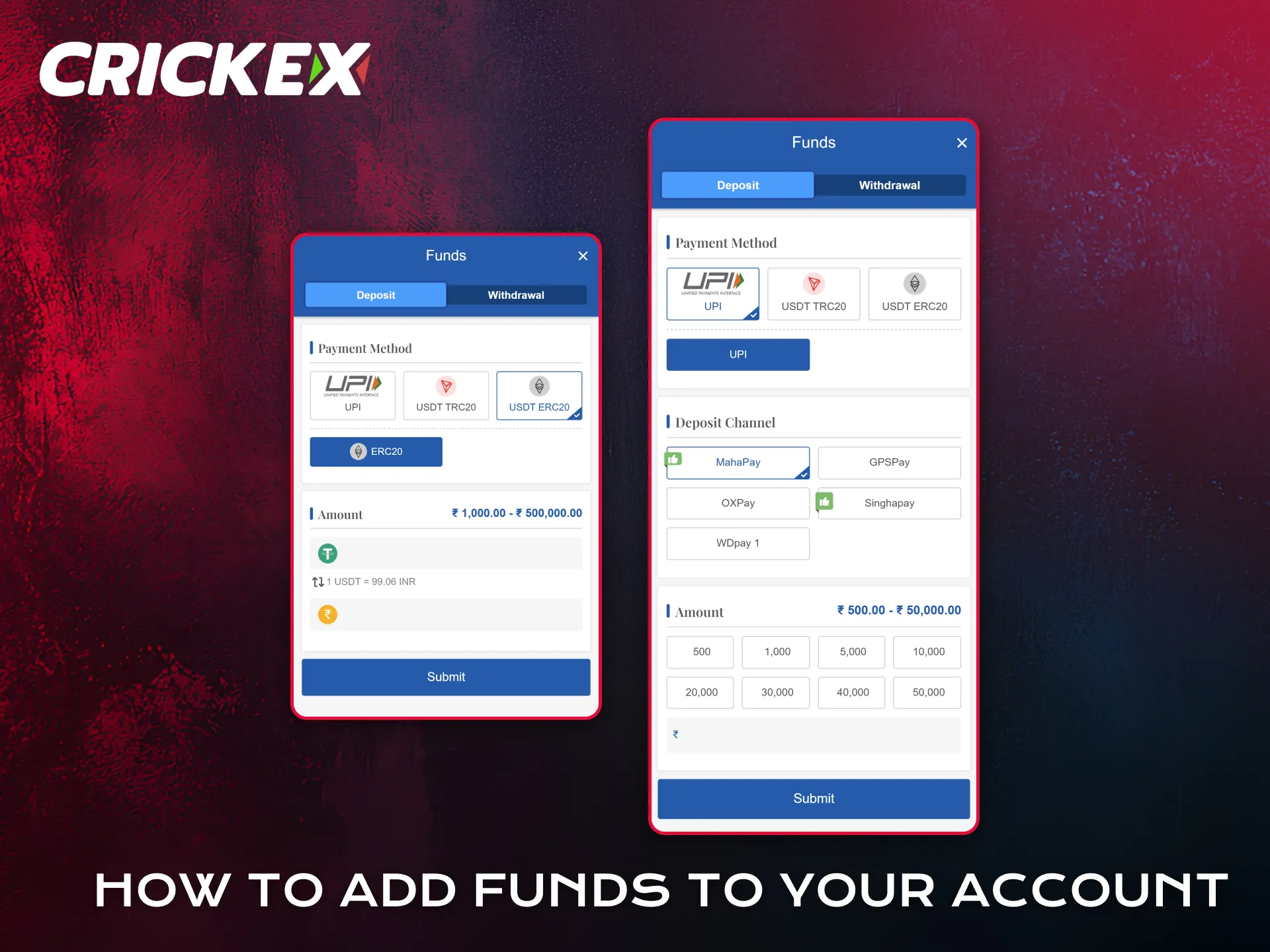 Add funds to your account to continue playing Aviator on Crickex.
