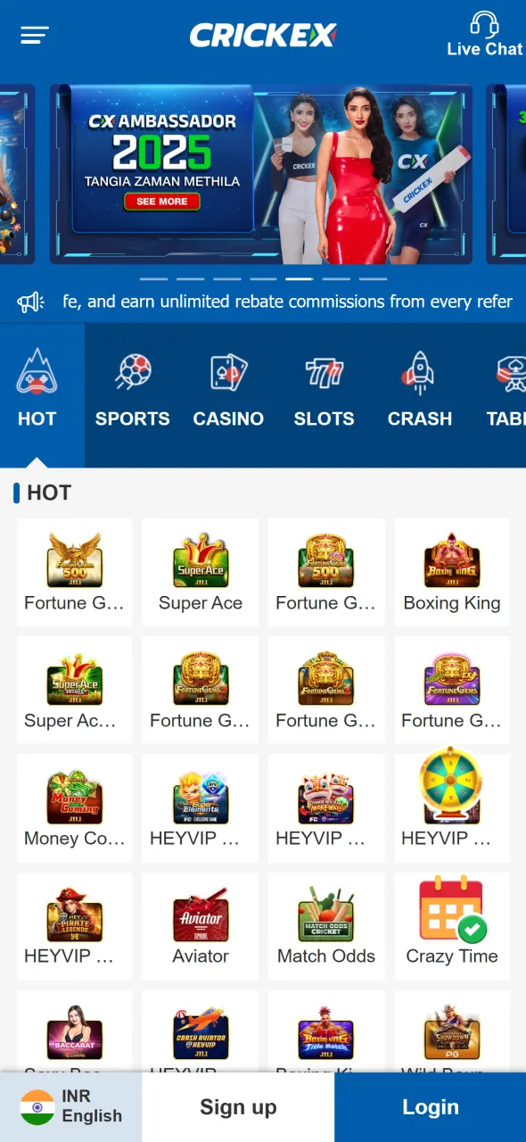 Visit the official website to begin playing Aviator on Crickex.