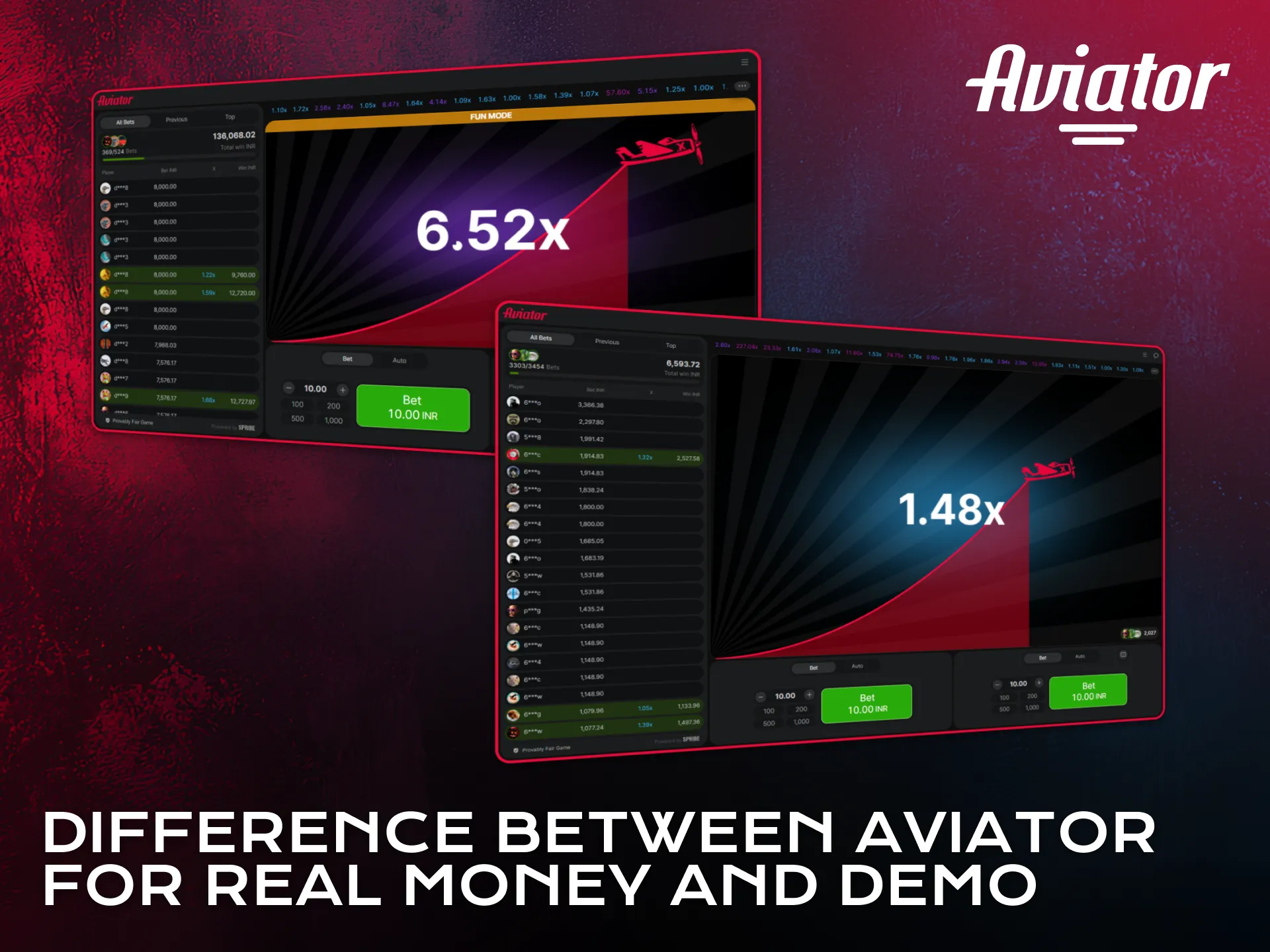 Compare Aviator demo mode with real money version differences.
