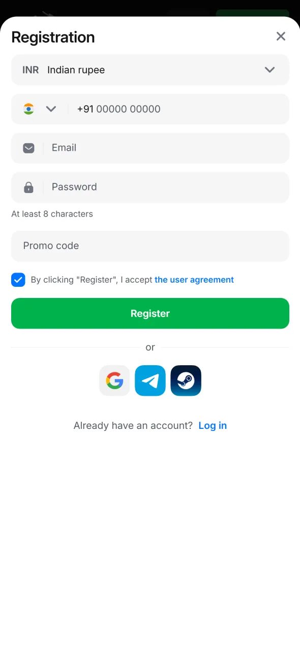 Sign up and create your account to access Aviator gameplay.