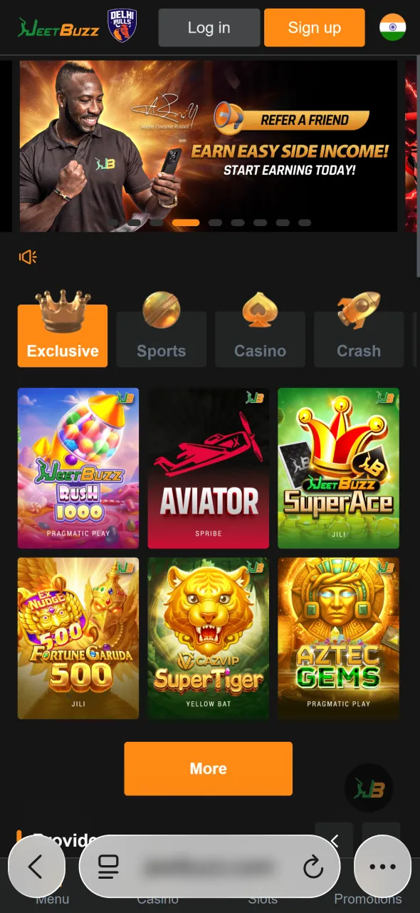 Open Safari and visit the site to load Aviator in Jeetbuzz application.