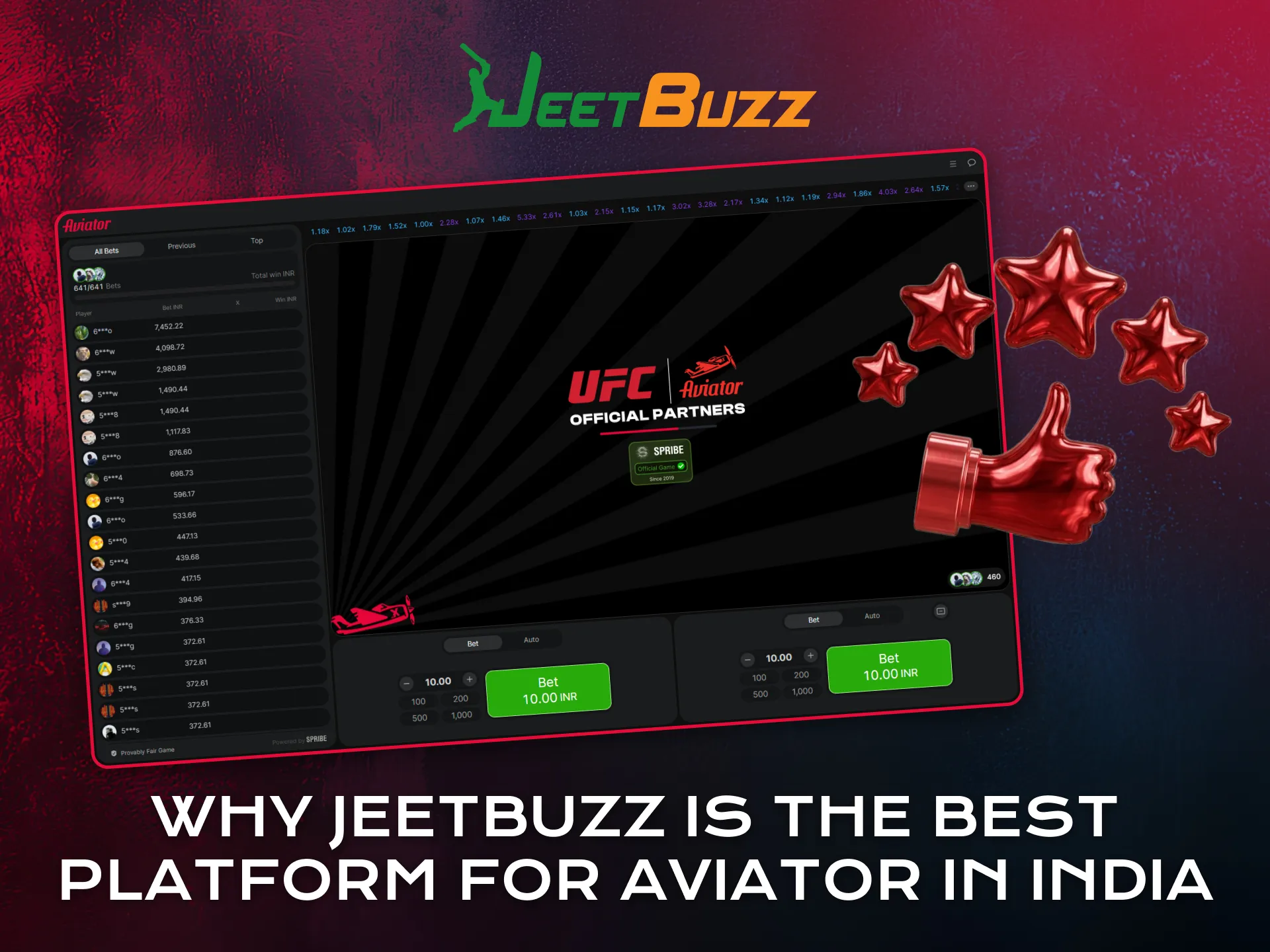 Choose Jeetbuzz as the best platform for Aviator in India.
