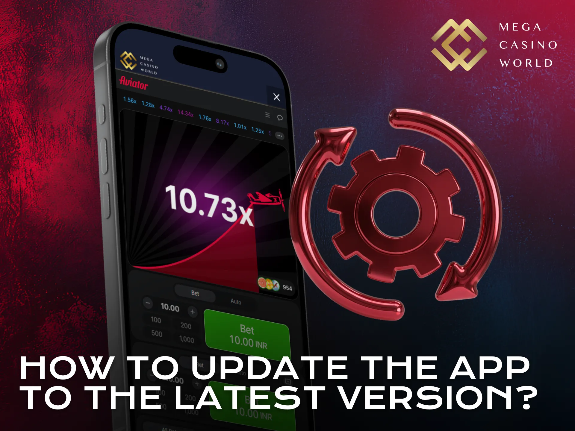 Update Aviator easily by installing the latest Mega Casino World application.