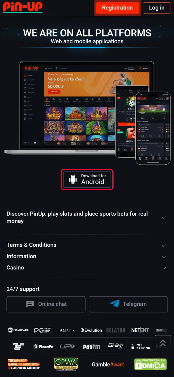 Find mobile app button and install Aviator via Pin-Up.