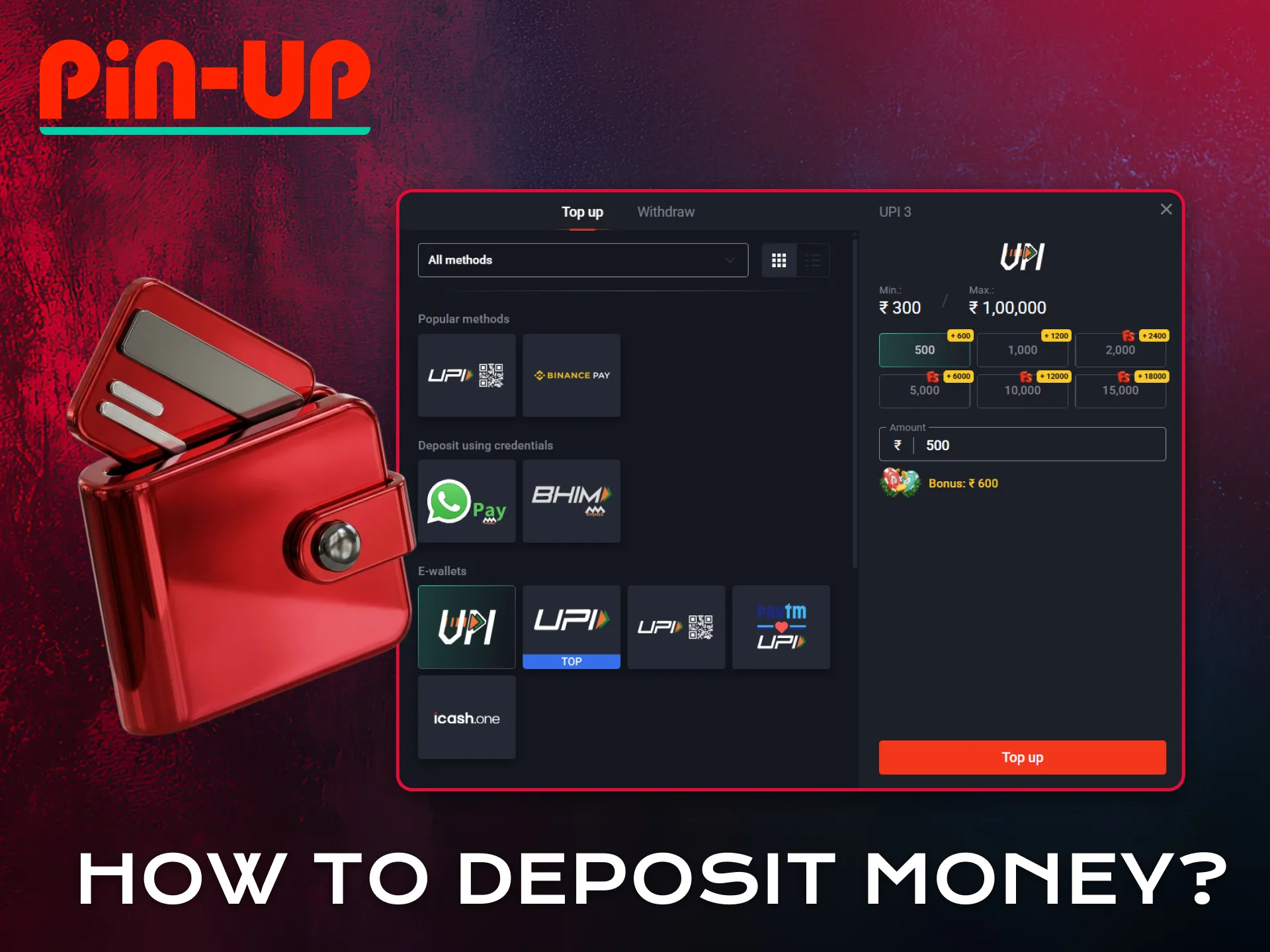 Deposit money easily to start playing Aviator on Pin-Up.