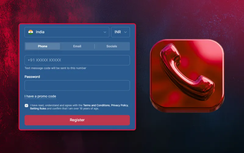 Use phone number to register and start playing Aviator easily.